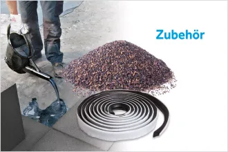 Verschiedene Zubehör-Produkte für die Verwendung von Bitumenbahnen von BMI.